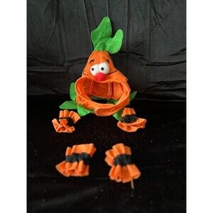 Pet Halloween 5 piece pumpkin costume, small petite, head piece and 4 leg pieces